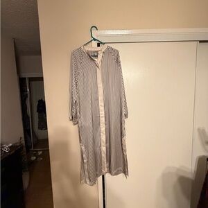 H&M Striped Midi Dress - Black and White